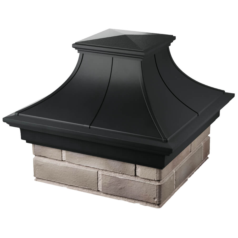 Колпак Zking Монблан Премиум Черный на столб 1.5х1.5 кирпича (385х385мм) в Сысерти фото