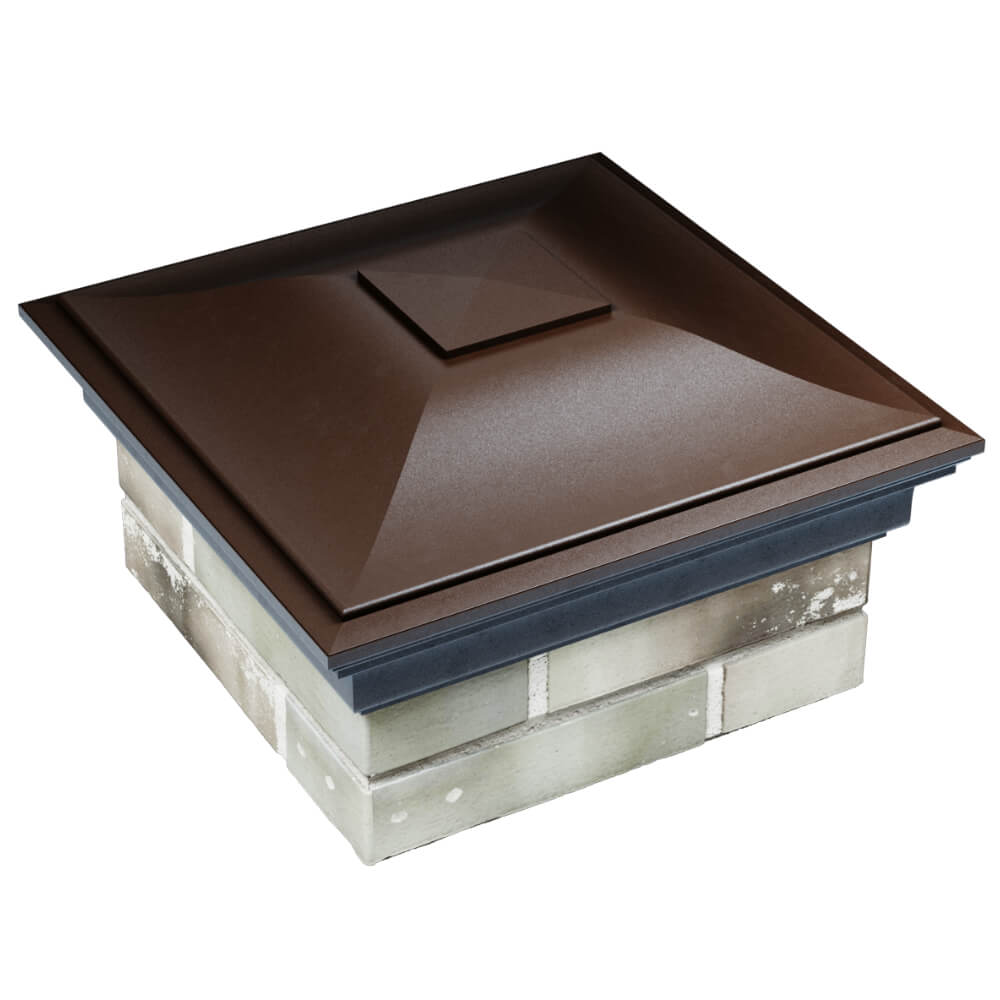 Колпак Zking Монблан Коричневый на столб 1.5х1.5 кирпича (385х385мм) в Сысерти фото