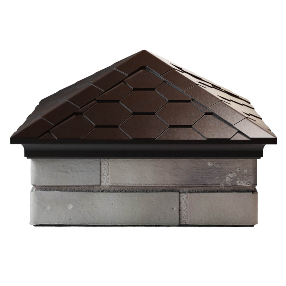 Колпак Zking Эверест Коричневый на столб 1.5х1.5 кирпича (390х390мм) Сысерть фото