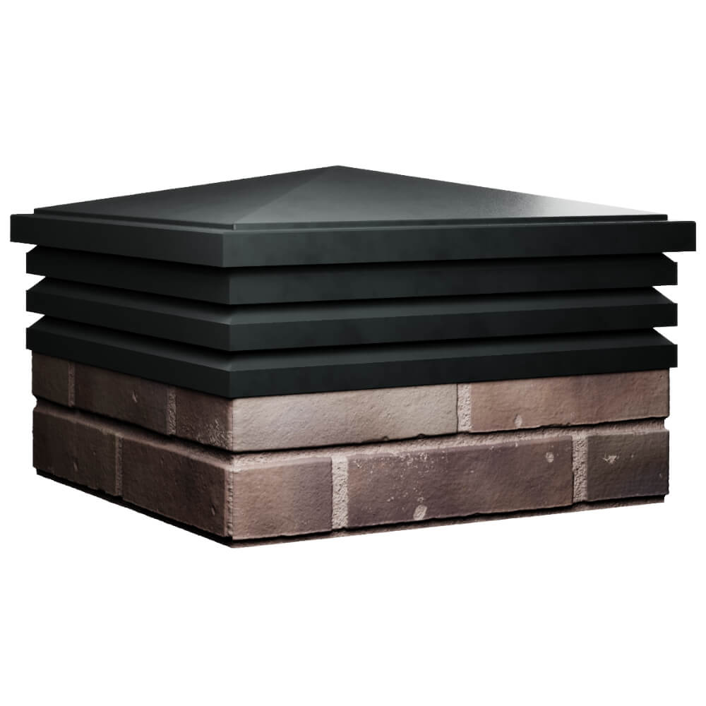 Колпак Zking Бона ХайТек Черный на столб 2х2 кирпича (513х513мм) в Сысерти фото