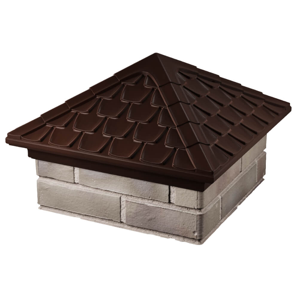 Колпак Zking Эльбрус Коричневый на столб 1.5х1.5 кирпича (385х385мм) в Сысерти фото