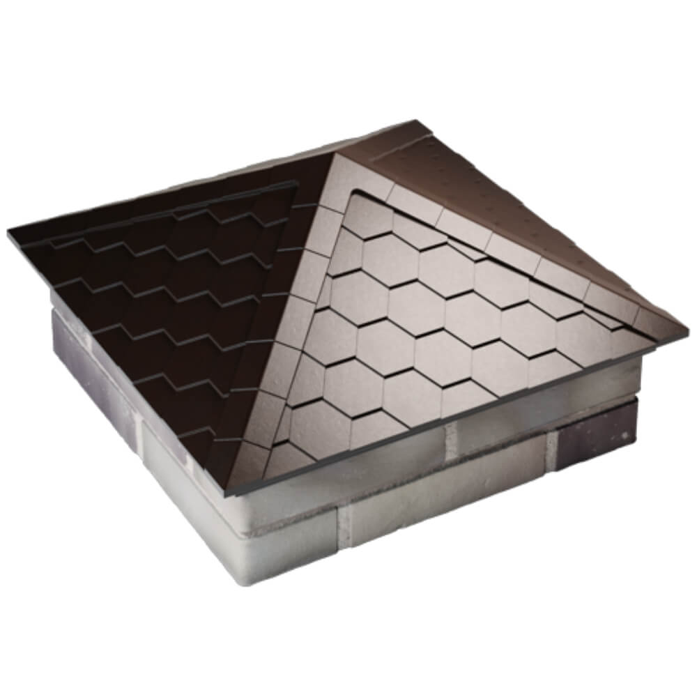 Колпак Zking Эверест Коричневый на столб 2х2 кирпича (535х535мм) Сысерть фото
