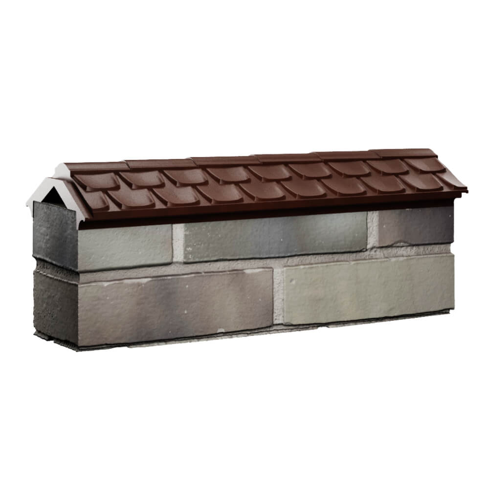 Парапет Zking Эльбрус Коричневый с посадкой на 0.5 кирпича (130мм) Сысерть фото