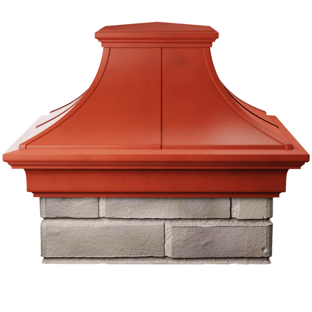 Колпак Zking Монблан Премиум Красный на столб 1.5х1.5 кирпича (385х385мм) Сысерть фото