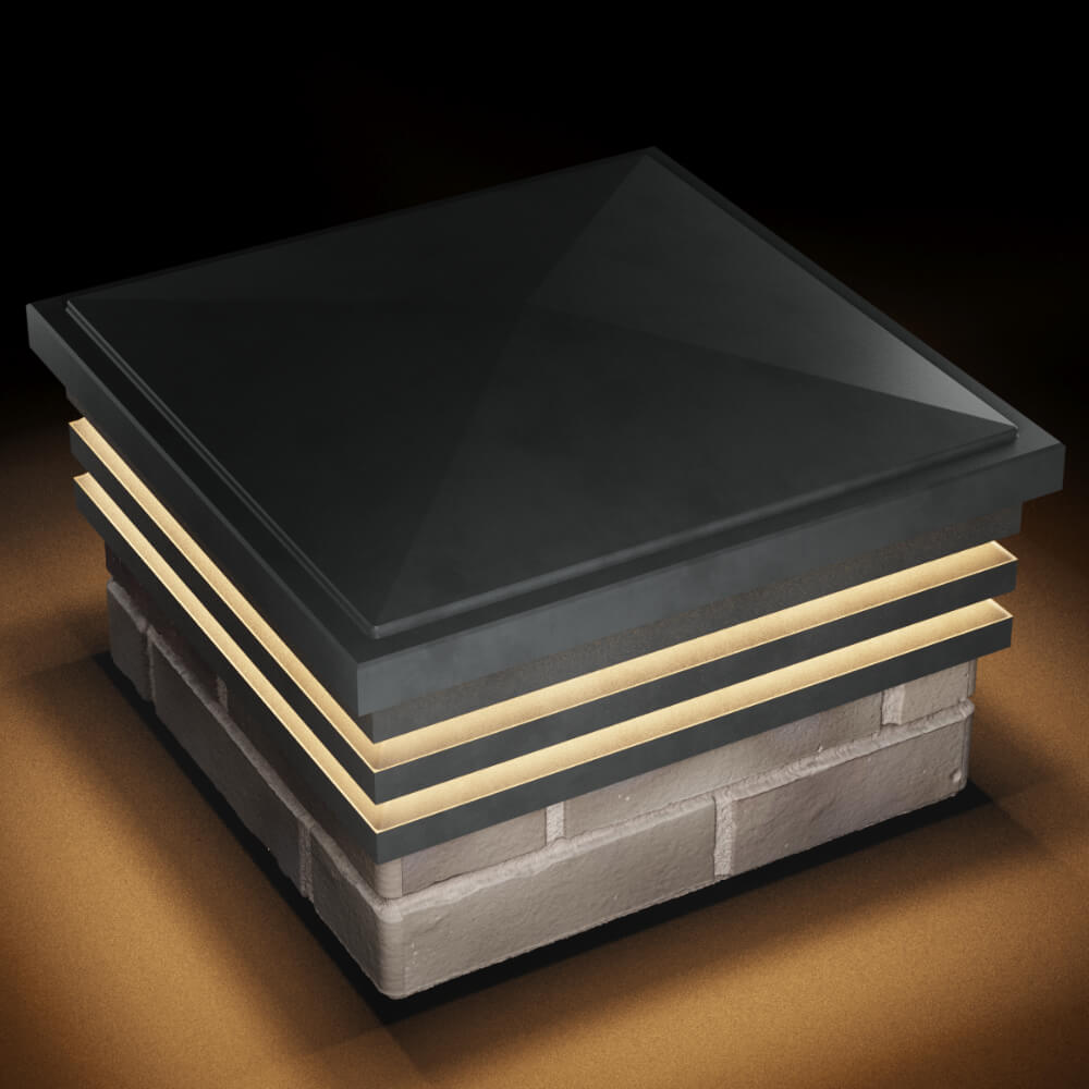 Колпак Zking Бона ХайТек Серый на столб 1.5х1.5 кирпича (385х385мм) с подсветкой в Сысерти фото