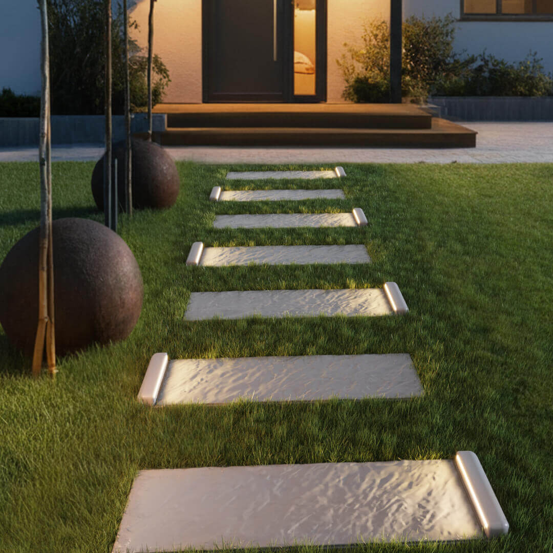 LED Светильник для шаговой плиты STONE Светлая Галька 330х75х98мм в Сысерти фото