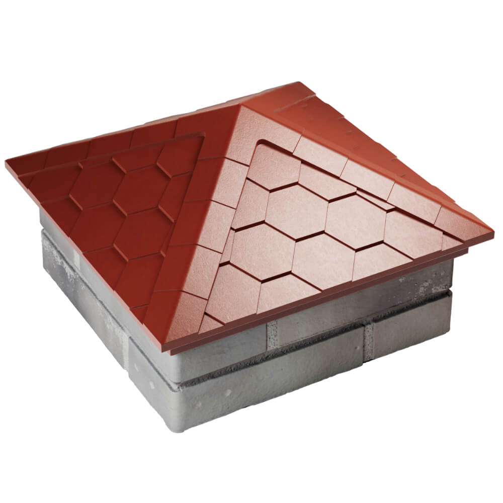 Колпак Zking Эверест Красный на столб 1.5х1.5 кирпича (390х390мм) в Сысерти фото