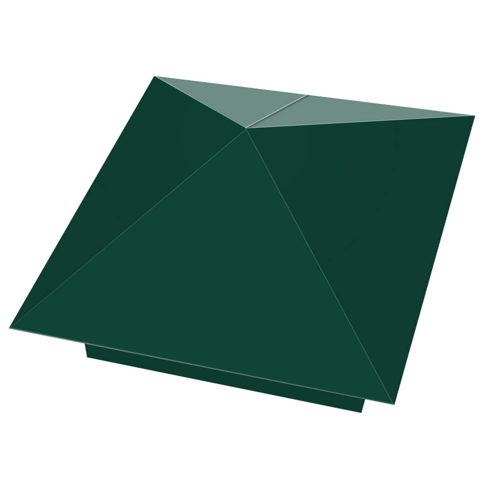 Колпак металлический 390х390мм RAL6005 Зеленый Мох заборный Сысерть фото