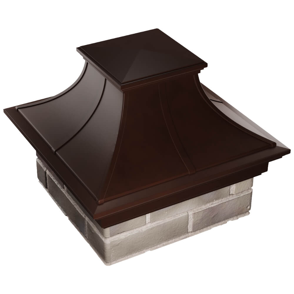 Колпак Zking Монблан Премиум Коричневый на столб 1.5х1.5 кирпича (385х385мм) в Сысерти фото