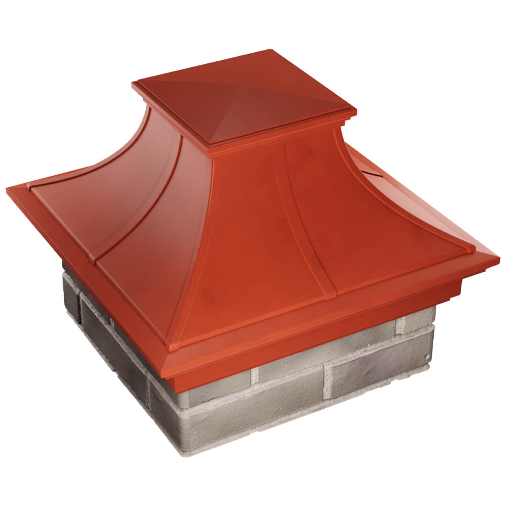 Колпак Zking Монблан Премиум Красный на столб 1.5х1.5 кирпича (385х385мм) в Сысерти фото