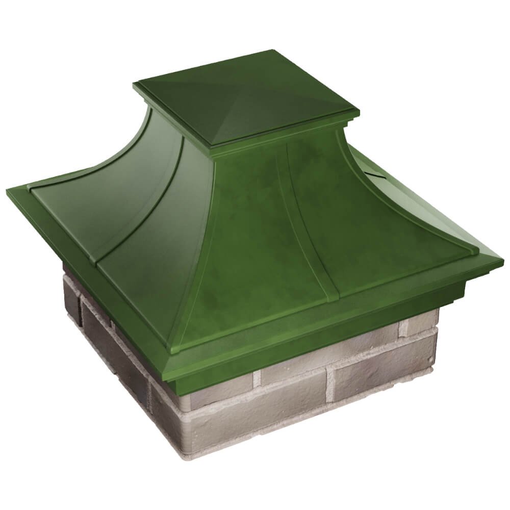 Колпак Zking Монблан Премиум Зеленый на столб 1.5х1.5 кирпича (385х385мм) в Сысерти фото