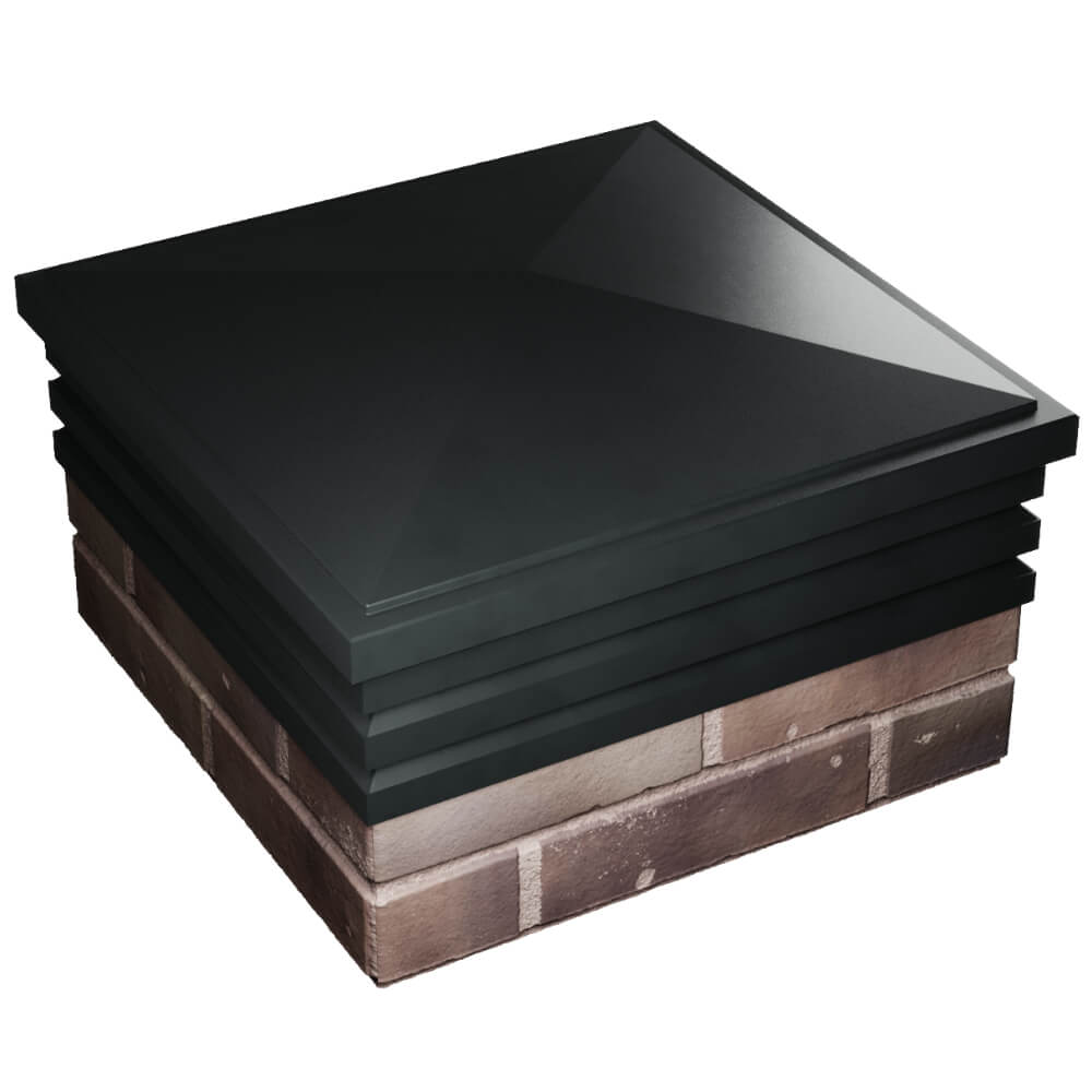 Колпак Zking Бона ХайТек Черный на столб 2х2 кирпича (513х513мм) в Сысерти фото