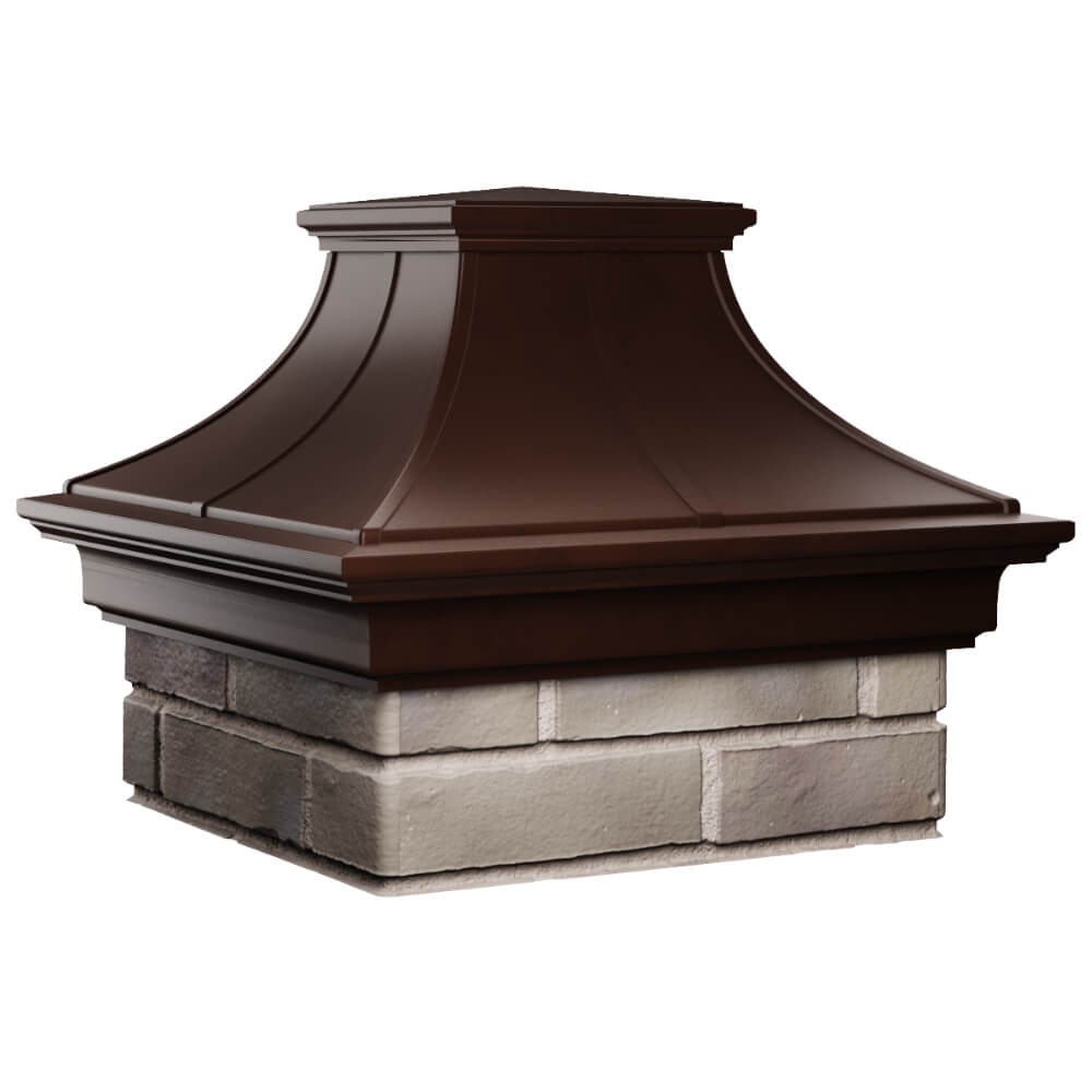 Колпак Zking Монблан Премиум Коричневый на столб 1.5х1.5 кирпича (385х385мм) в Сысерти фото