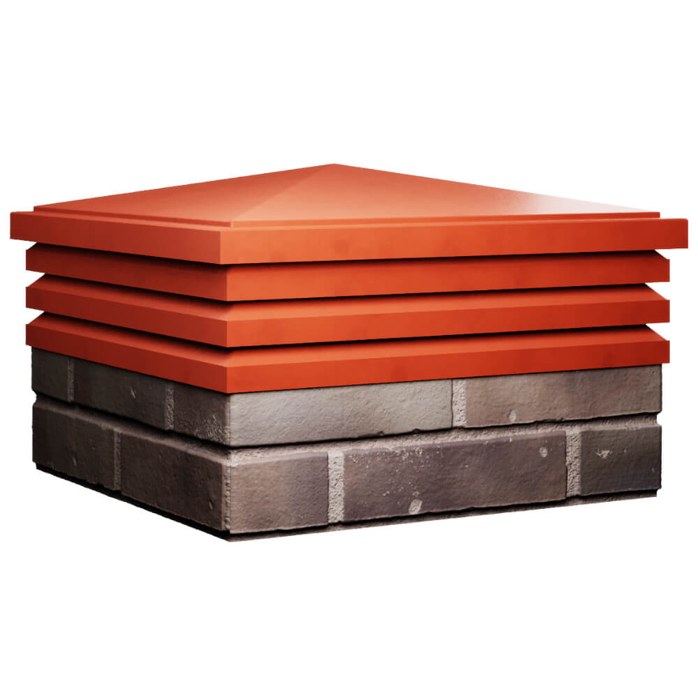 Колпак Zking Бона ХайТек Красный на столб 2х2 кирпича (513х513мм) в Сысерти фото