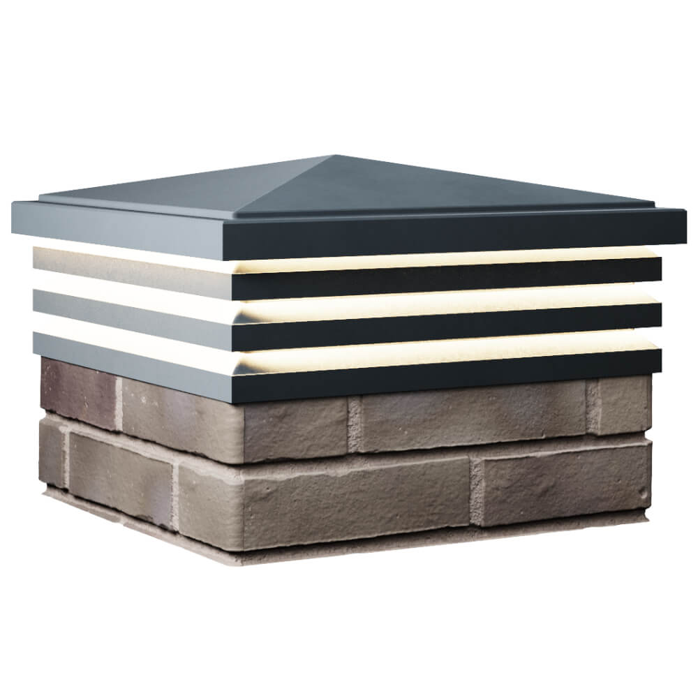 Колпак Zking Бона ХайТек Серый на столб 1.5х1.5 кирпича (385х385мм) с подсветкой в Сысерти фото