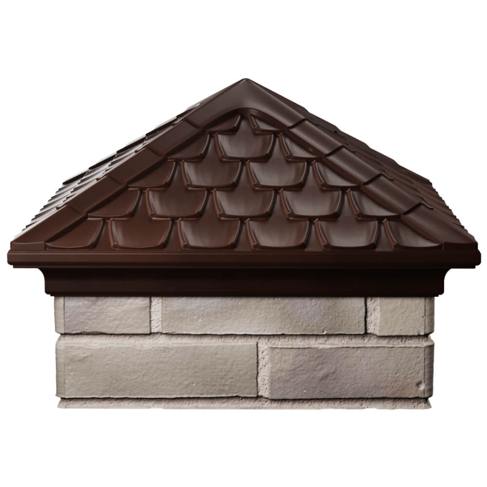 Колпак Zking Эльбрус Коричневый на столб 1.5х1.5 кирпича (385х385мм) Сысерть фото