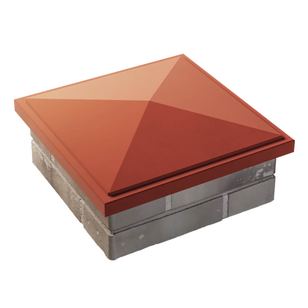 Колпак Zking БонаМоно Красный на столб 1.5х1.5 кирпича (385х385, 400х400мм) в Сысерти фото