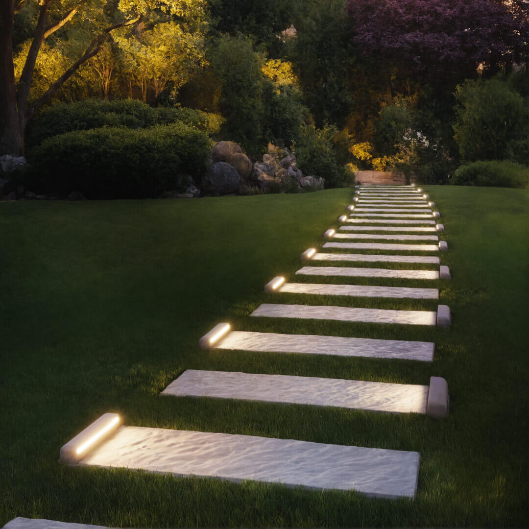 LED Светильник для шаговой плиты STONE Светлая Галька 330х75х98мм в Сысерти фото