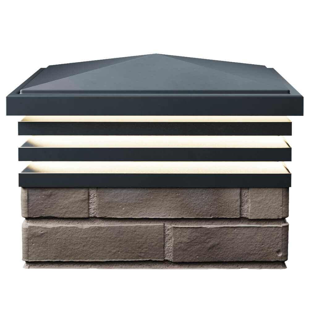 Колпак Zking Бона ХайТек Серый на столб 1.5х1.5 кирпича (385х385мм) с подсветкой в Сысерти фото