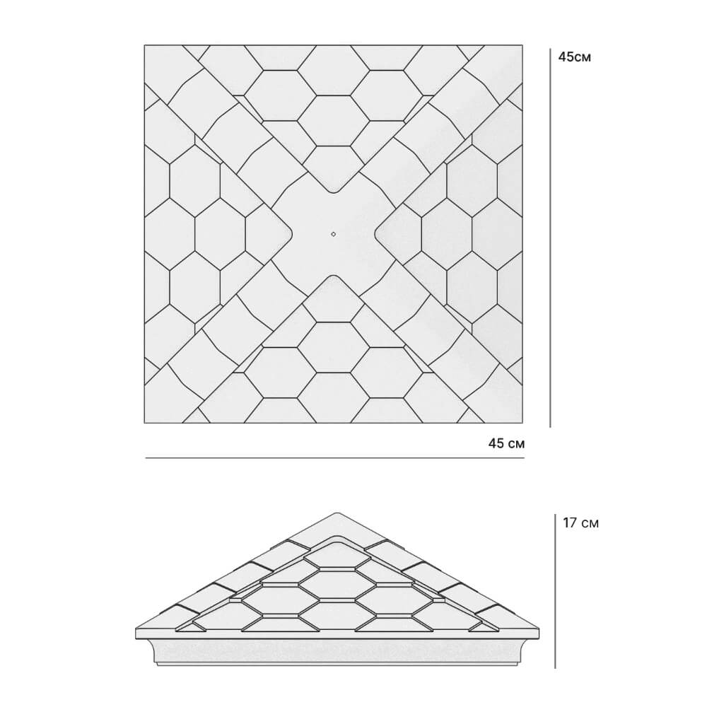 Колпак Zking Эверест Серый на столб 1.5х1.5 кирпича (390х390мм) в Сысерти фото
