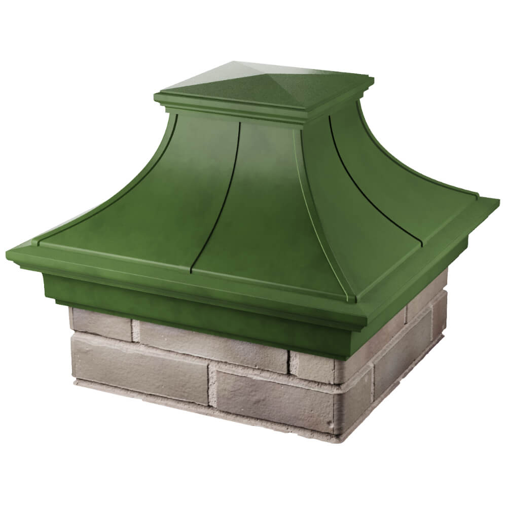 Колпак Zking Монблан Премиум Зеленый на столб 1.5х1.5 кирпича (385х385мм) в Сысерти фото