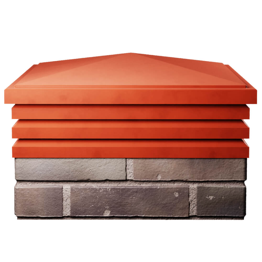 Колпак Zking Бона ХайТек Красный на столб 2х2 кирпича (513х513мм) Сысерть фото