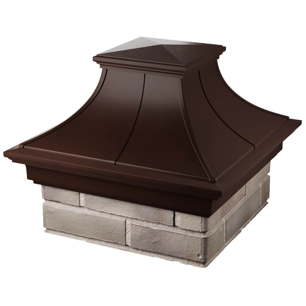 Колпак Zking Монблан Премиум Коричневый на столб 1.5х1.5 кирпича (385х385мм) в Сысерти фото