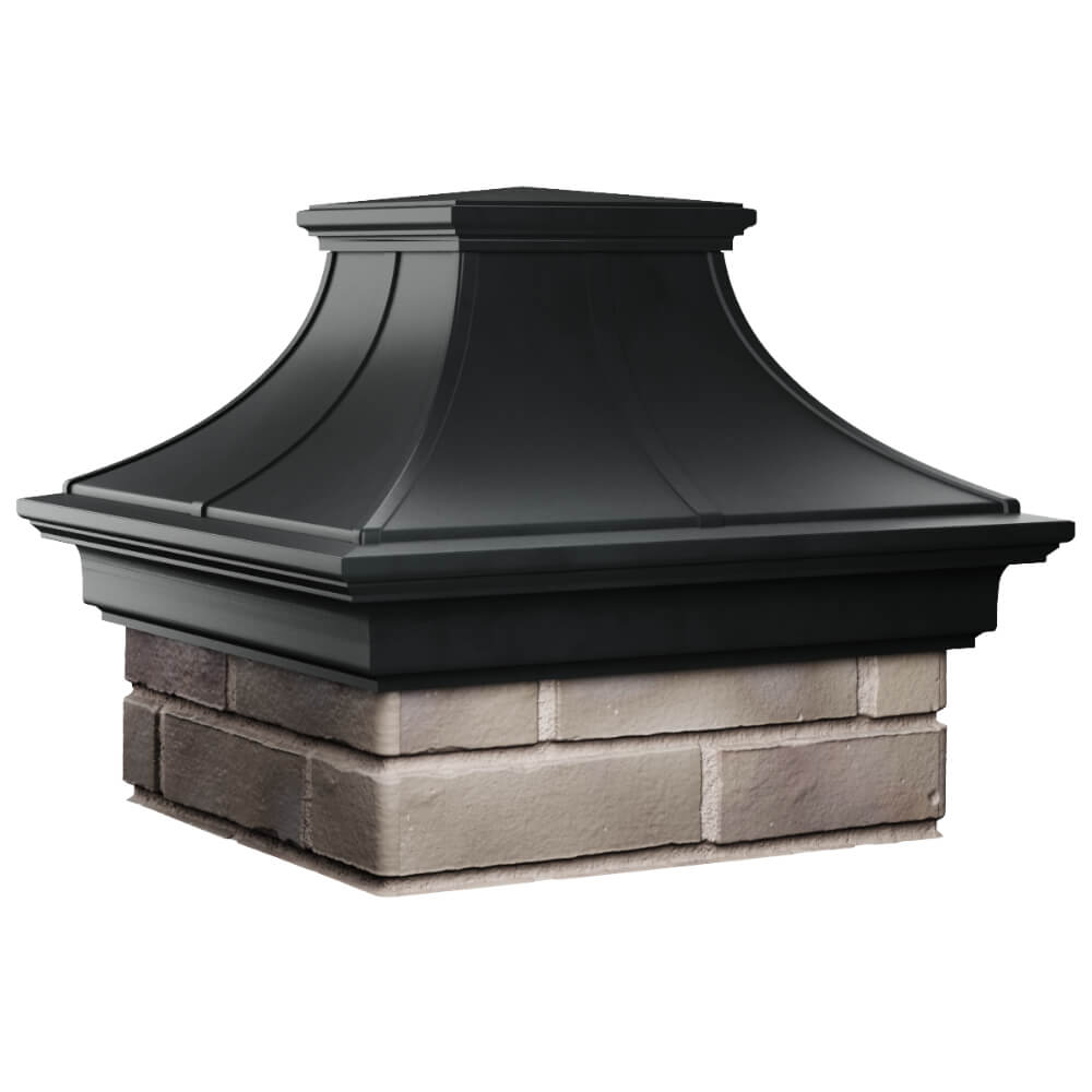 Колпак Zking Монблан Премиум Черный на столб 1.5х1.5 кирпича (385х385мм) в Сысерти фото