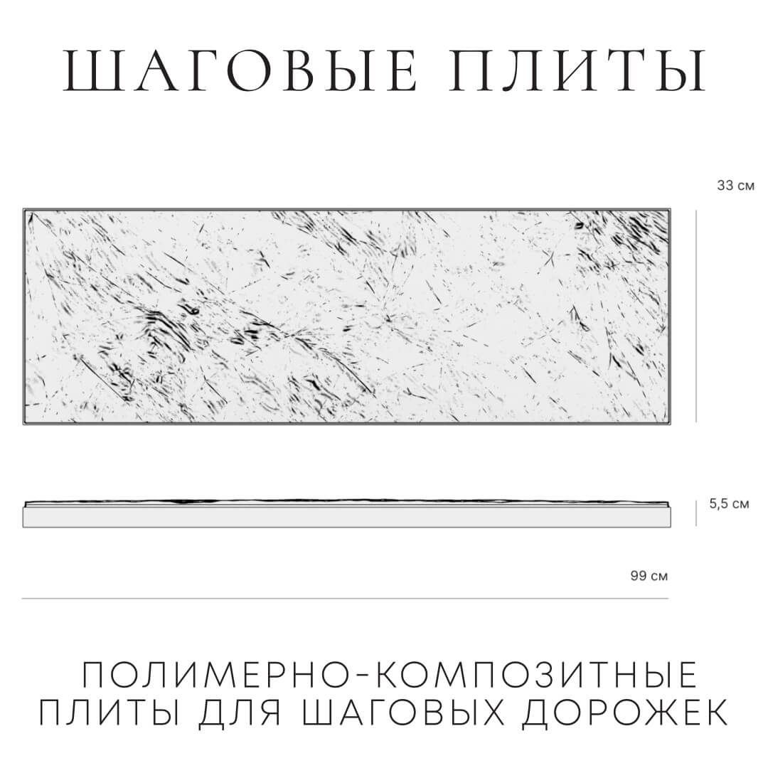 Шаговая плита STONE Графитовый Серый 990х330х55мм в Сысерти фото