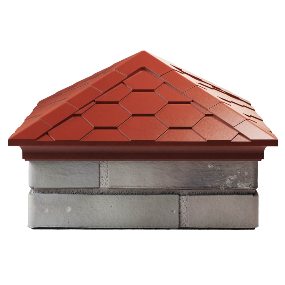 Колпак Zking Эверест Красный на столб 1.5х1.5 кирпича (390х390мм) Сысерть фото