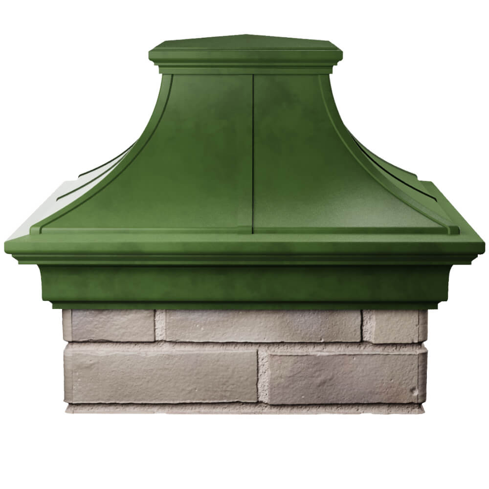 Колпак Zking Монблан Премиум Зеленый на столб 1.5х1.5 кирпича (385х385мм) Сысерть фото