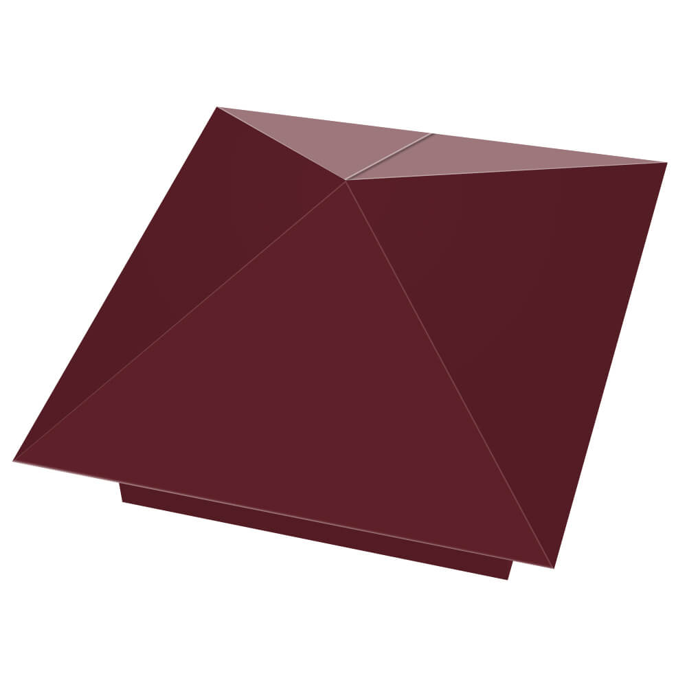 Колпак металлический 390х390мм RAL3005 Красное Вино заборный Сысерть фото