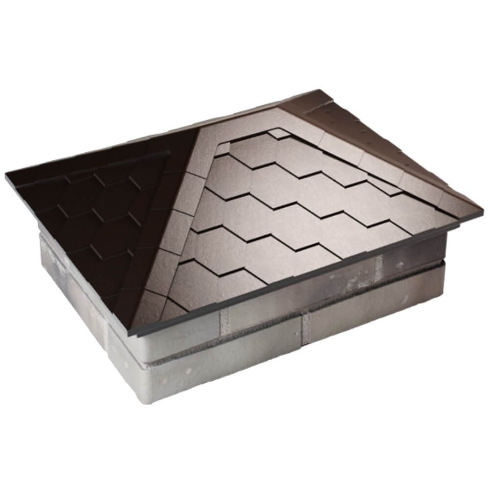 Колпак Zking Эверест Коричневый на столб 2х1.5 кирпича (520х390мм) Сысерть фото