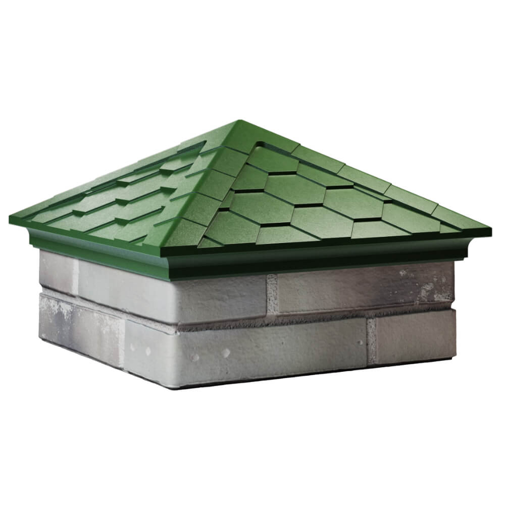 Колпак Zking Эверест Зеленый на столб 1.5х1.5 кирпича (390х390мм) в Сысерти фото