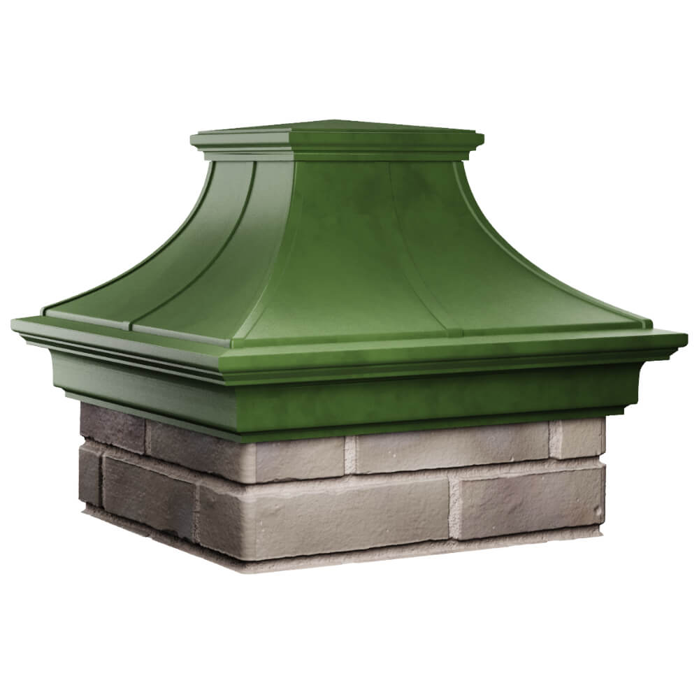 Колпак Zking Монблан Премиум Зеленый на столб 1.5х1.5 кирпича (385х385мм) в Сысерти фото