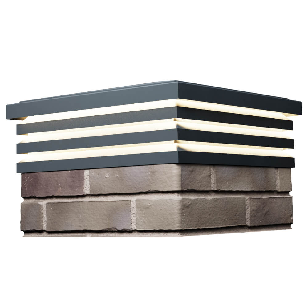 Колпак Zking Бона ХайТек Серый на столб 1.5х1.5 кирпича (385х385мм) с подсветкой в Сысерти фото