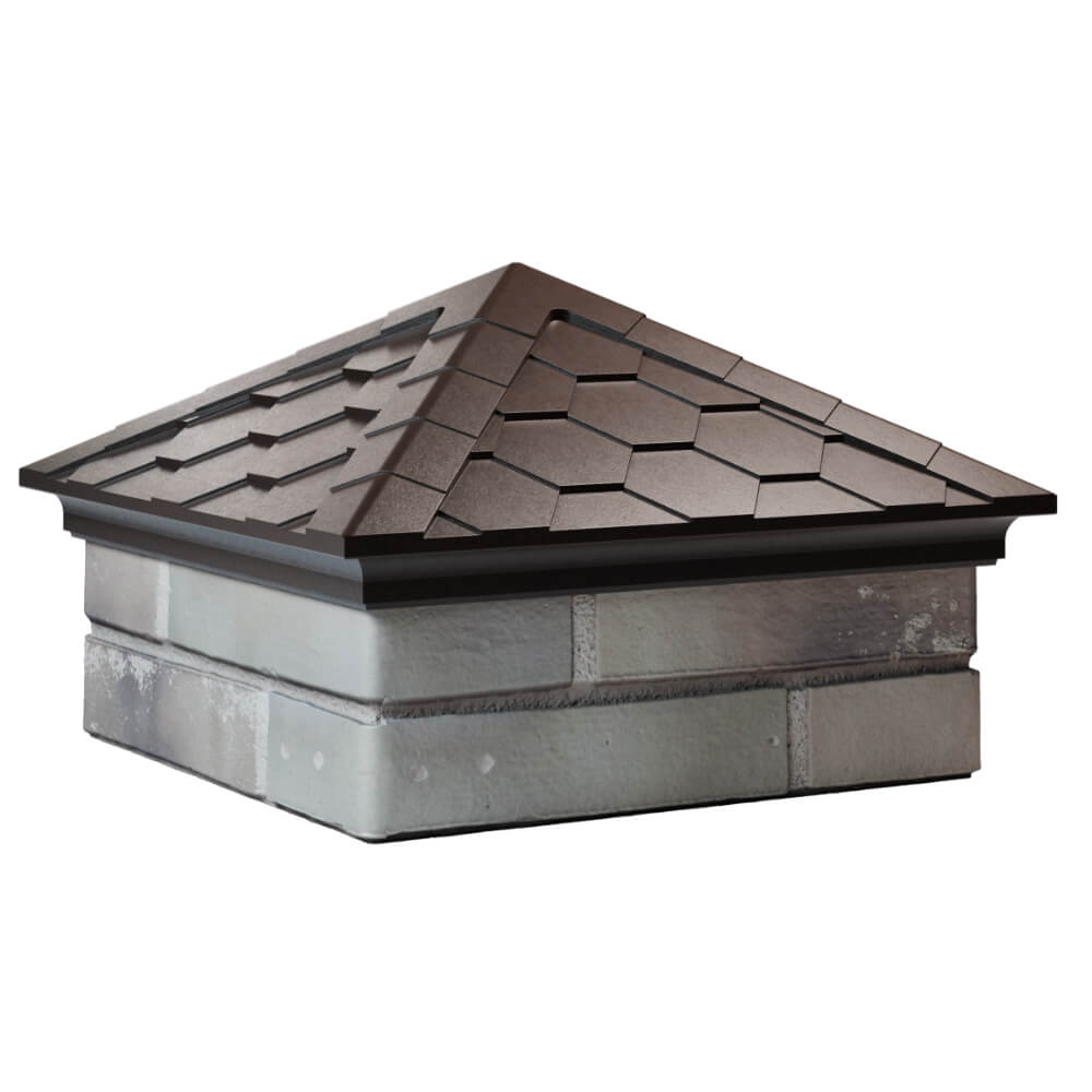 Колпак Zking Эверест Коричневый на столб 1.5х1.5 кирпича (390х390мм) в Сысерти фото