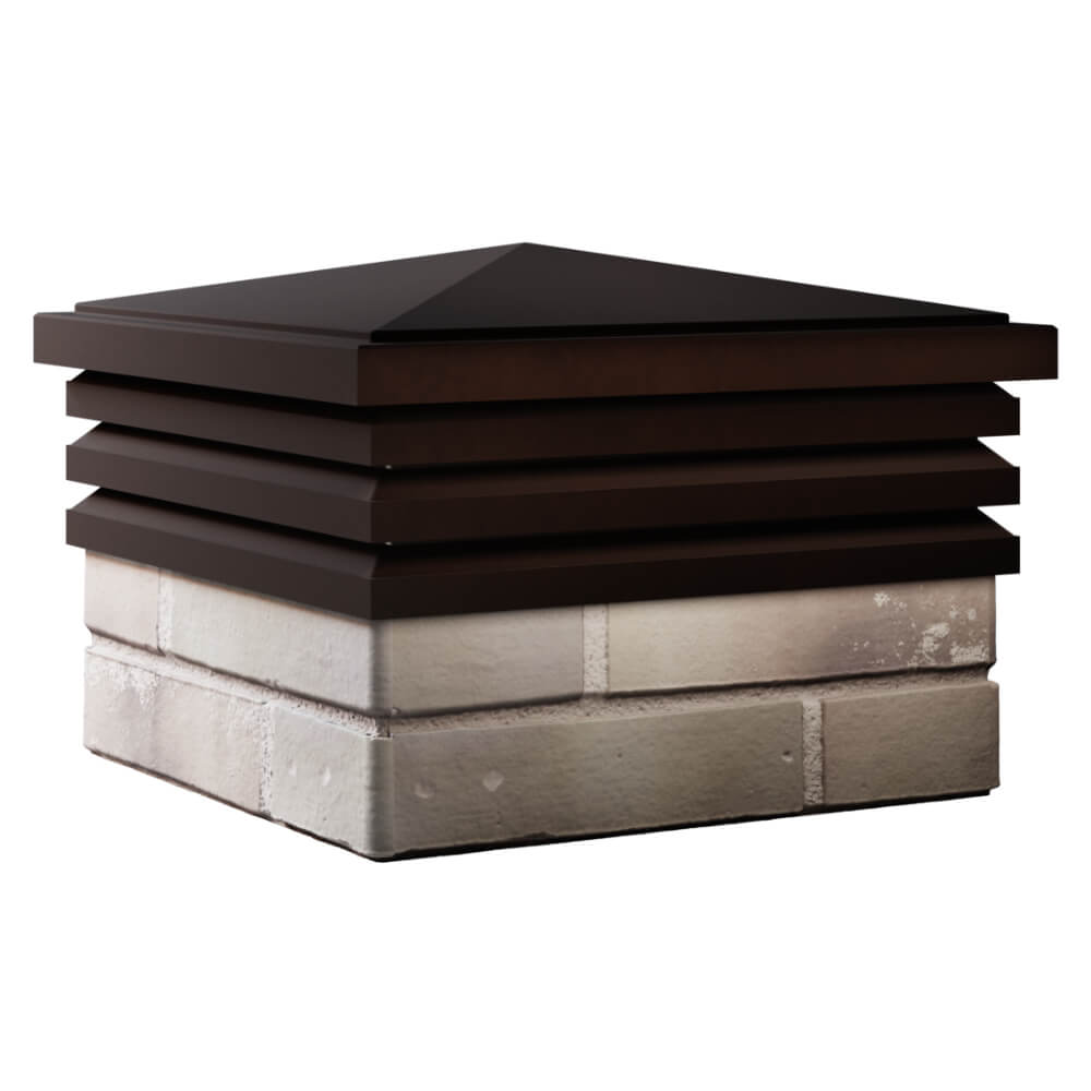 Колпак Zking Бона ХайТек Коричневый на столб 1.5х1.5 кирпича (385х385мм) в Сысерти фото