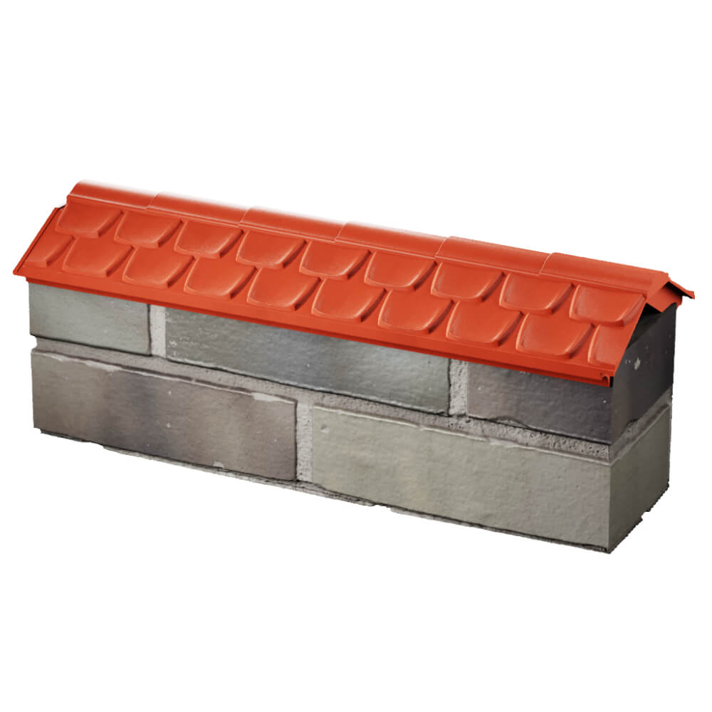 Парапет Zking Эльбрус Красный с посадкой на 0.5 кирпича (130мм) в Сысерти фото